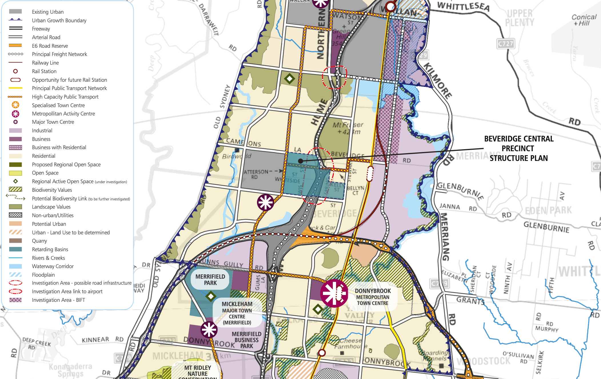Beveridge Central Precinct Structure Plan – Location map